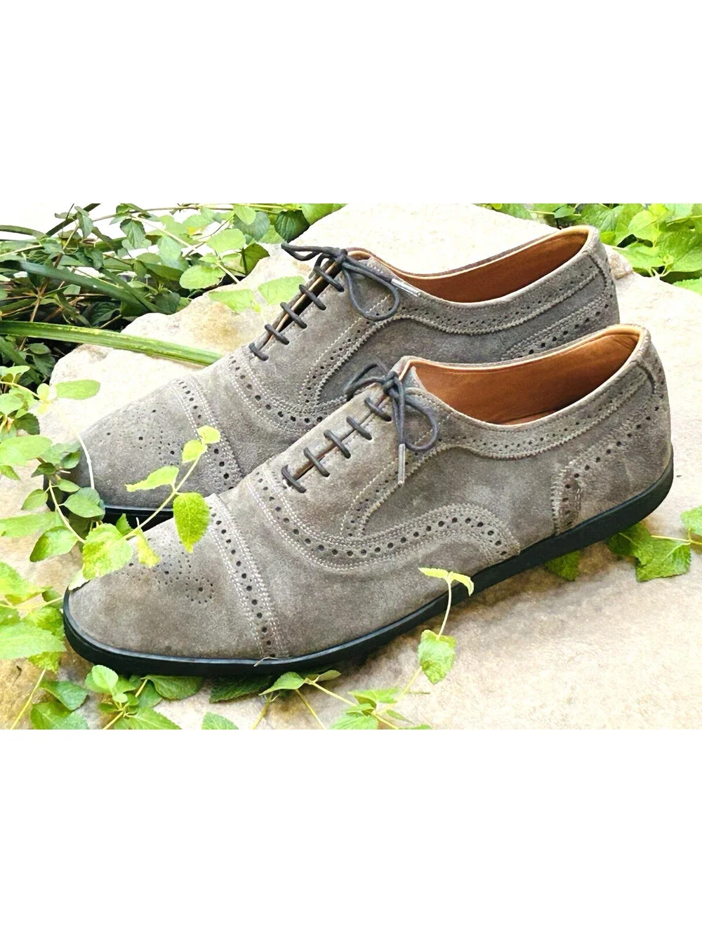 Allen Edmonds Strand Oxford Dress Sneaker Shoe Gray Leather Wingtip 13 EEE 3E